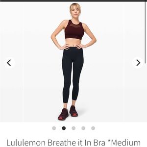 Lululemon Breathe it in Sports Bra *Medium Support C/D Cup Size 8 Garnet